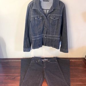 Theory Black Denim Pantsuit Size 6